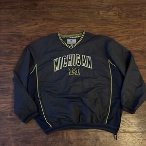 Colosseum University of Michigan pullover Jacket Wolverines Stitched Black 3XL